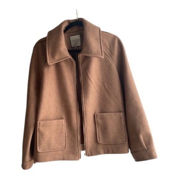 Bagatelle Collection Cropped Camel Tan Zip Front Short Jacket Coat Size M - Picture 7 of 10